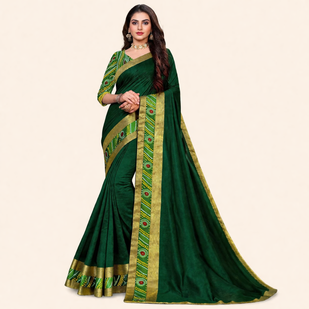 Surkh Vaibhavi Cotton Silk Saree with Zari Border