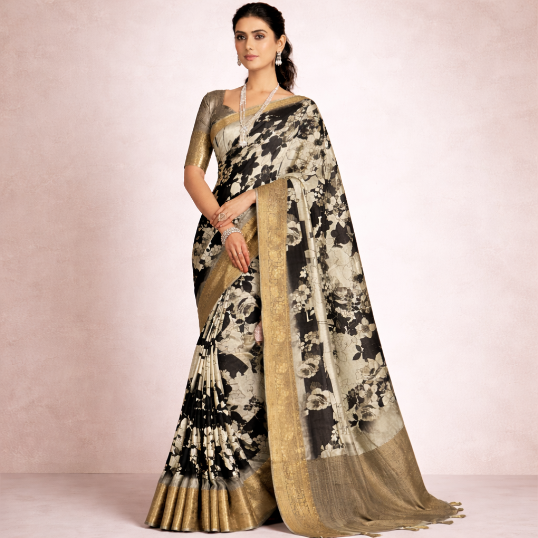Nooraya Noir Zari Saree