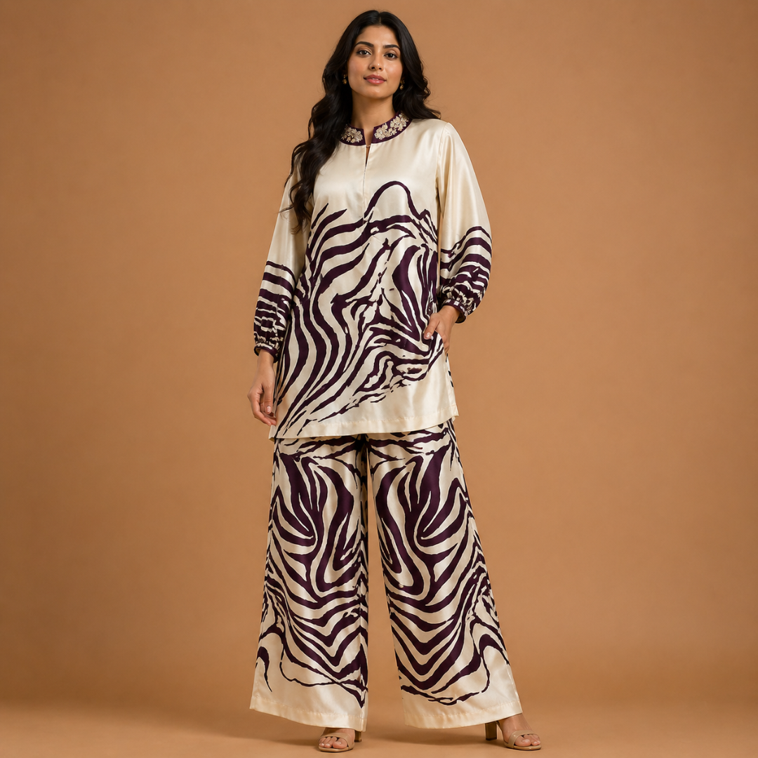 Ivory Noir Mirage Co-Ord Set