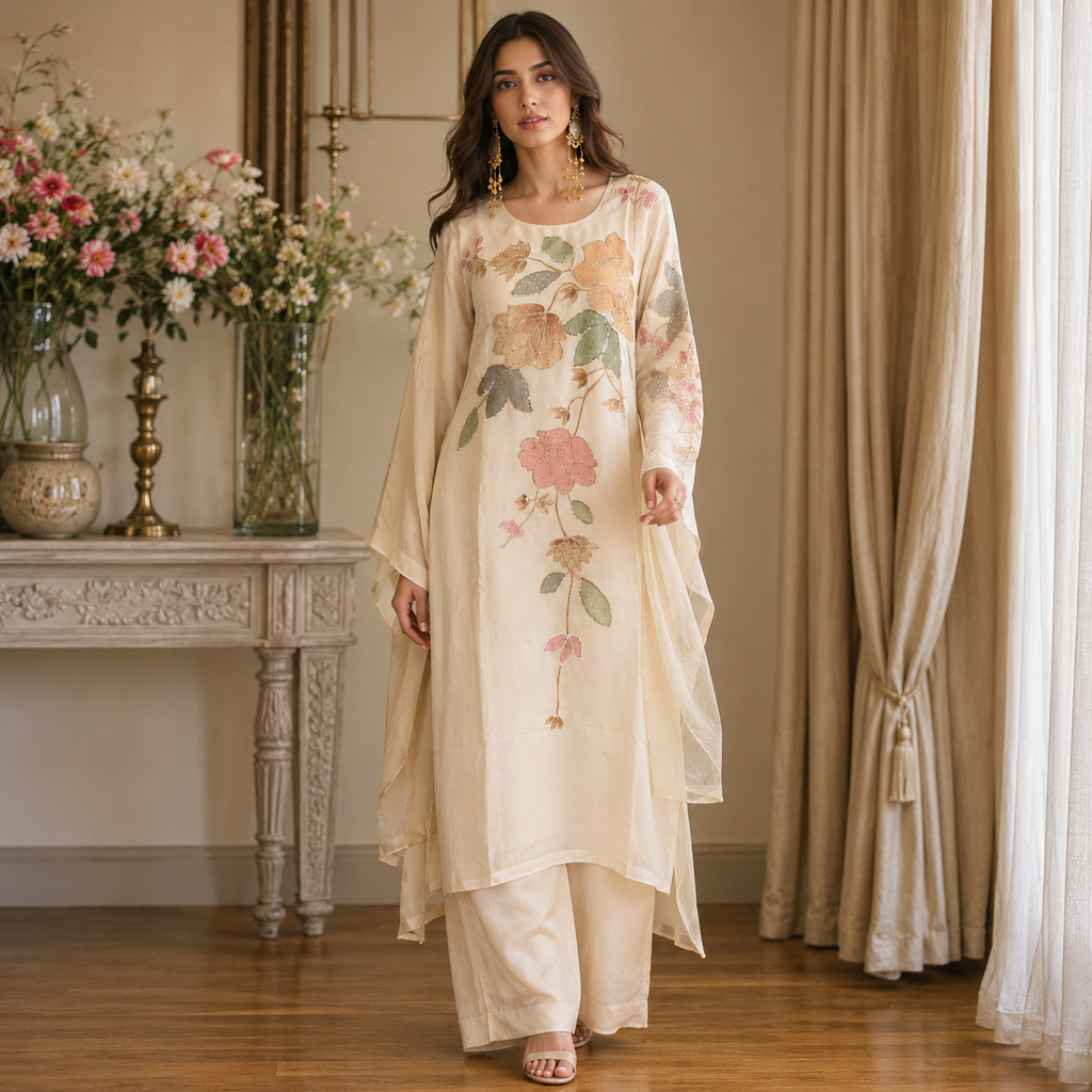 Nooré Ivory Bloom Ensemble Ready-to-wear Dress