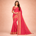 Surkh Vaibhavi Cotton Silk Saree with Zari Border