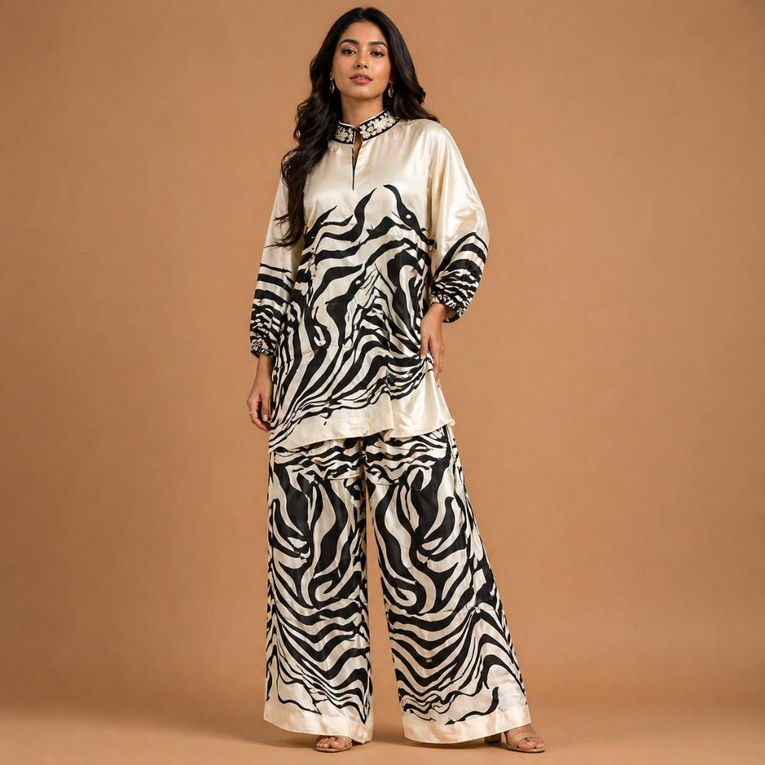 Ivory Noir Mirage Co-Ord Set