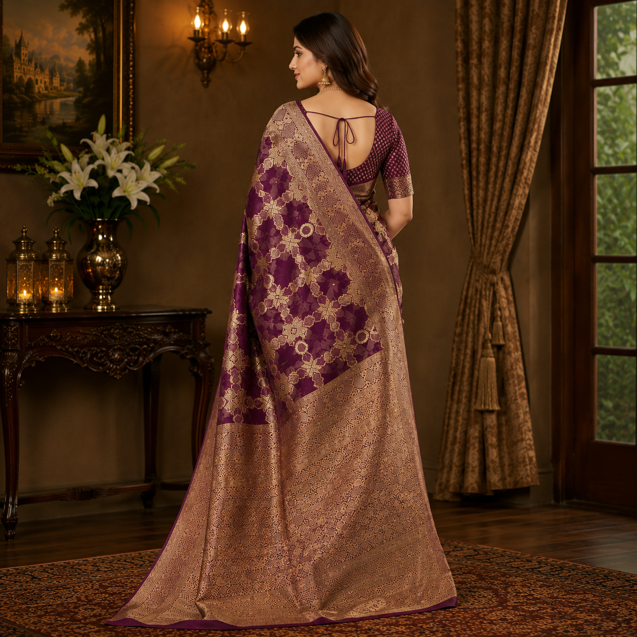 Mridula Meenakari Organza Saree