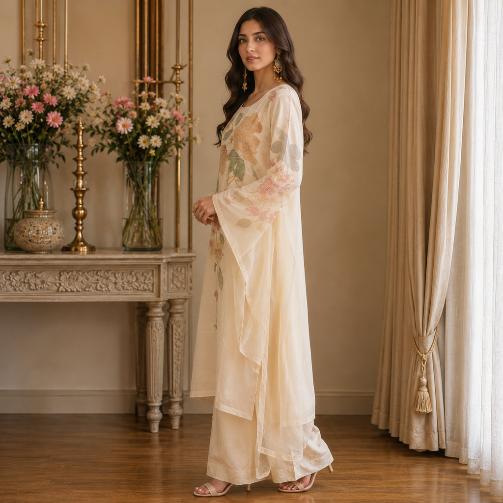 Nooré Ivory Bloom Ensemble Ready-to-wear Dress