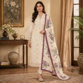 The Amethyst Bloom Ensemble Mul Cotton Unstitched Suit Set