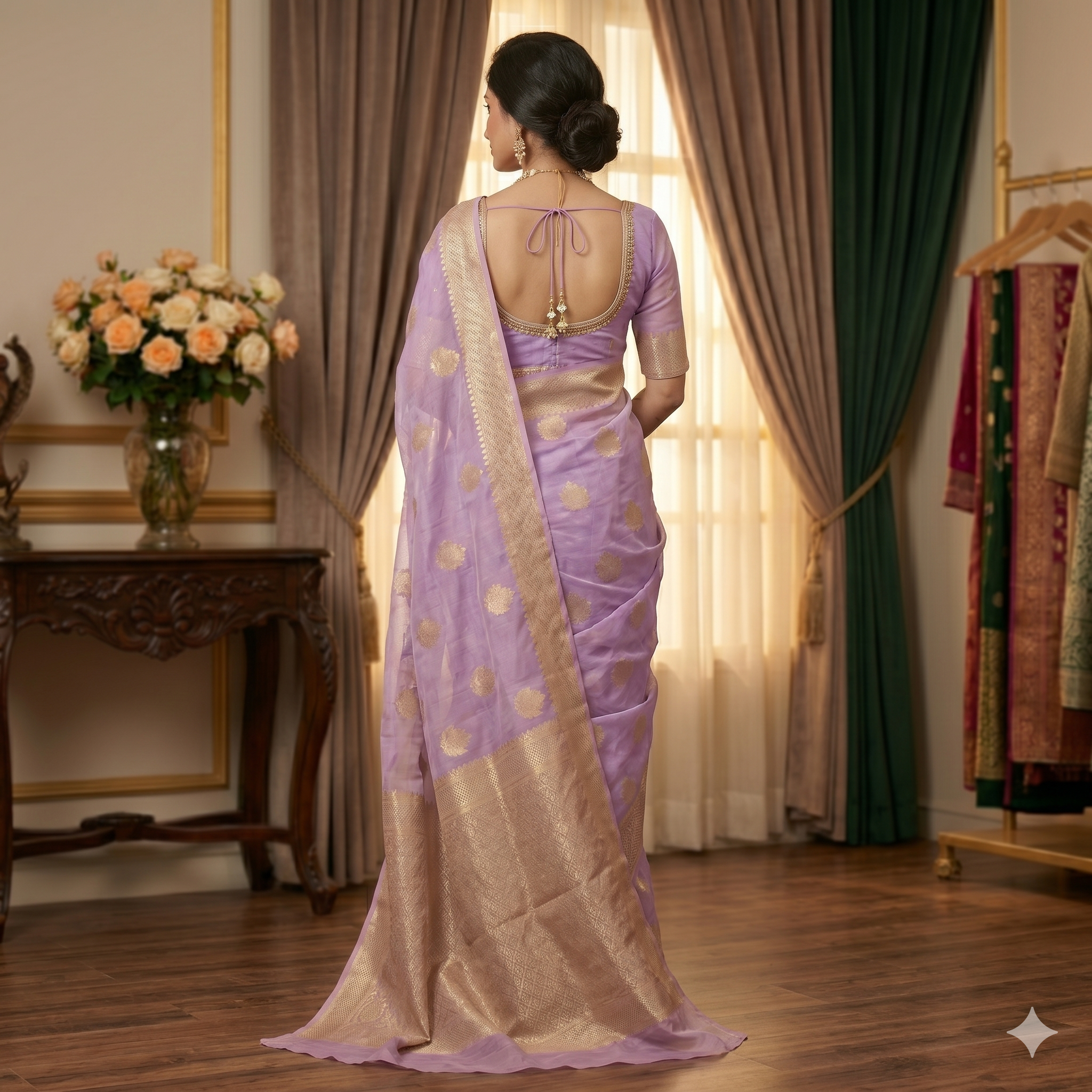 Elaria Moonlight Organza Saree