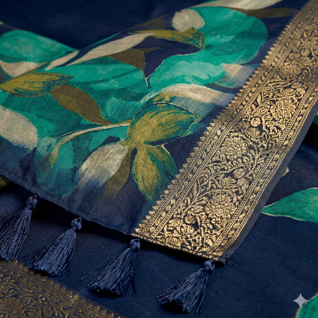 The Midnight Azure Glade Saree