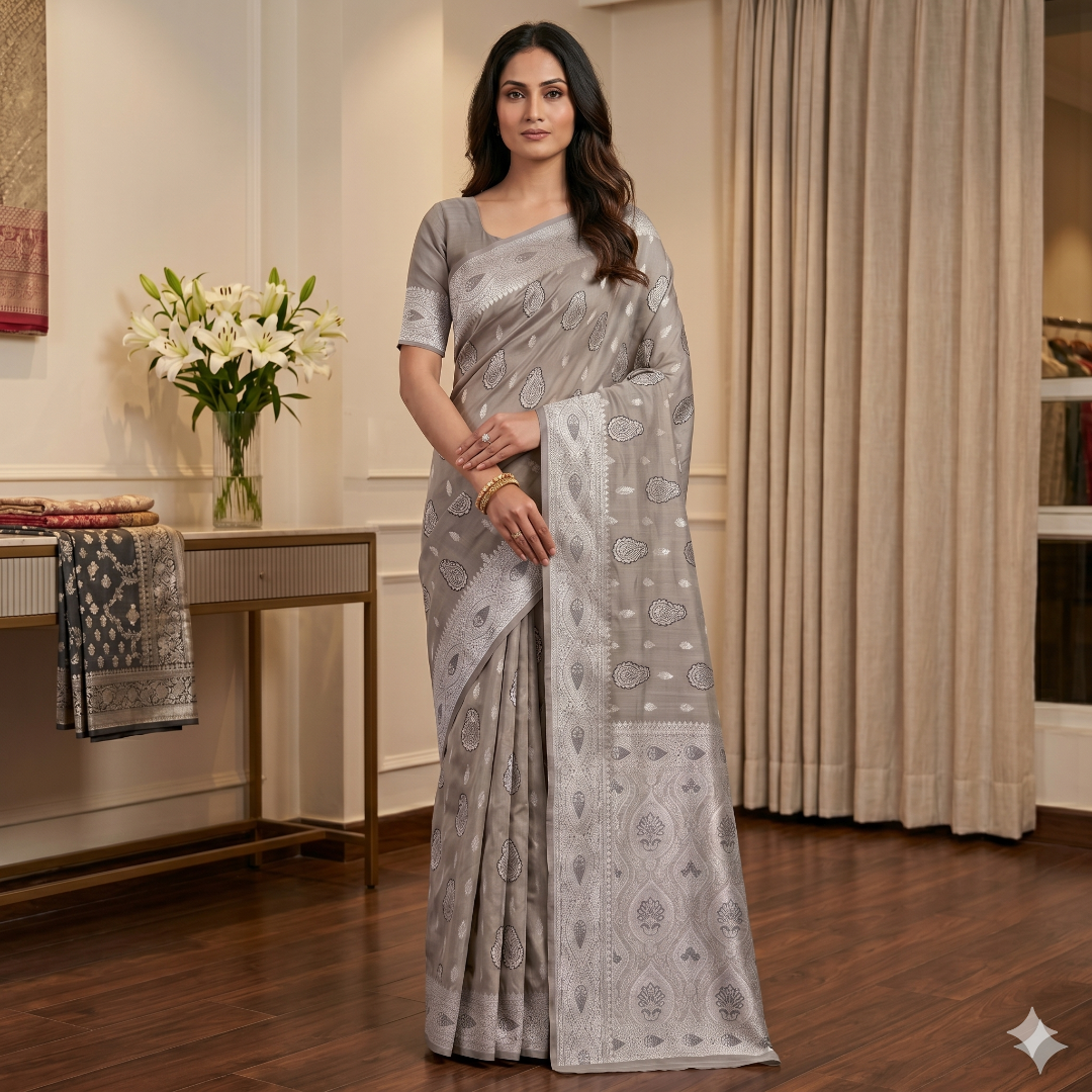 Zoya Pearl Weave Cotton Silk Saree