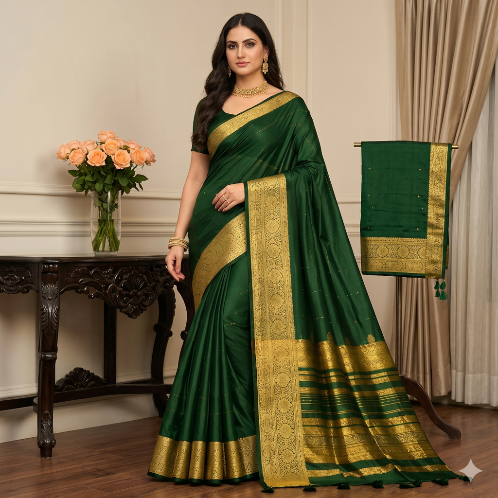 Zariya Emerald Grace Organza Saree