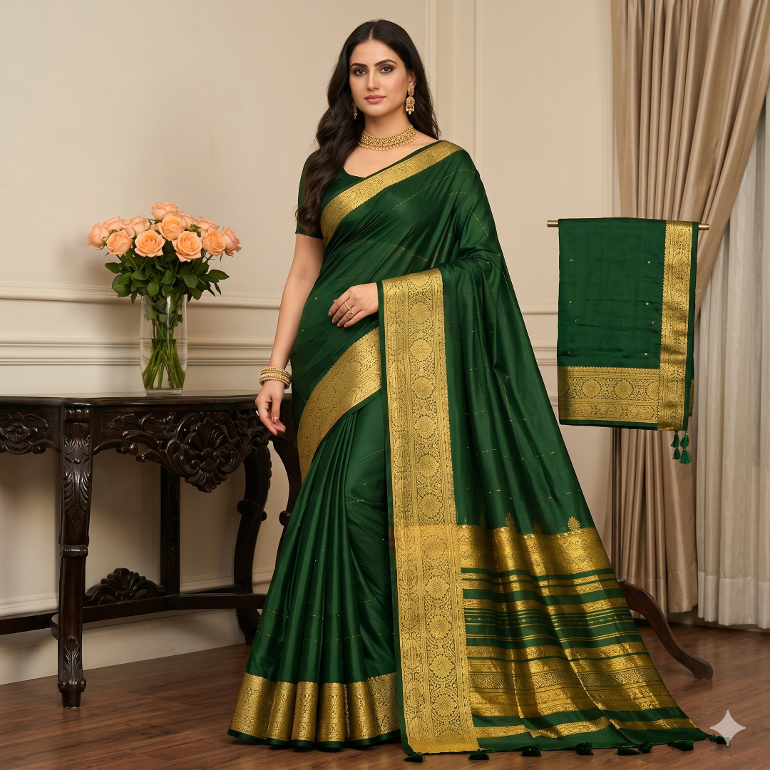 Zariya Emerald Grace Organza Saree