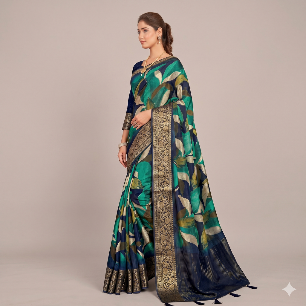 The Midnight Azure Glade Saree