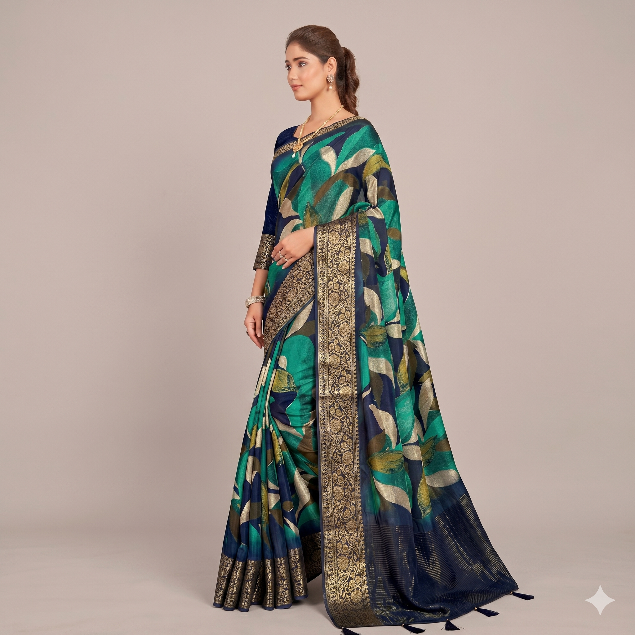 The Midnight Azure Glade Saree