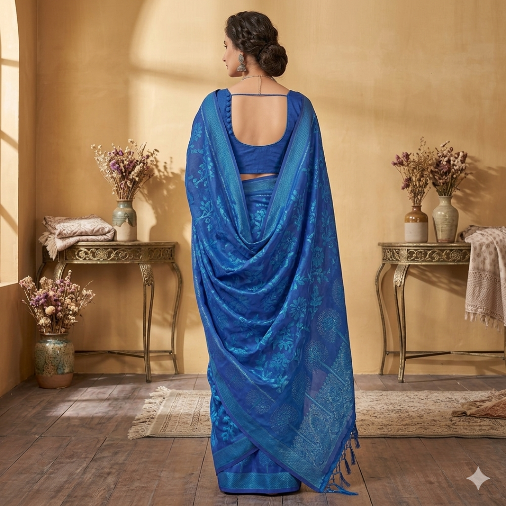 The Neelambari Azure Aranya Saree