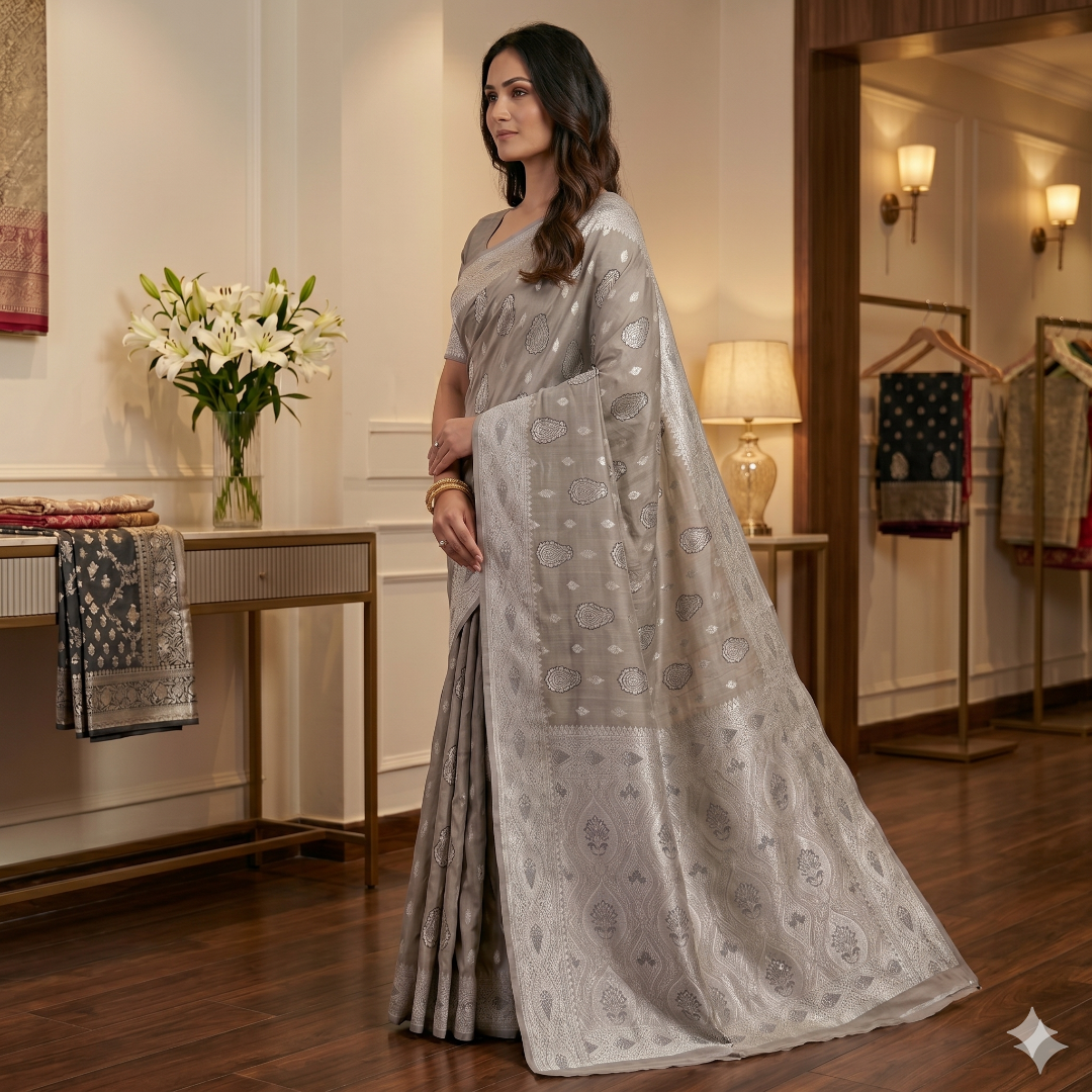Zoya Pearl Weave Cotton Silk Saree