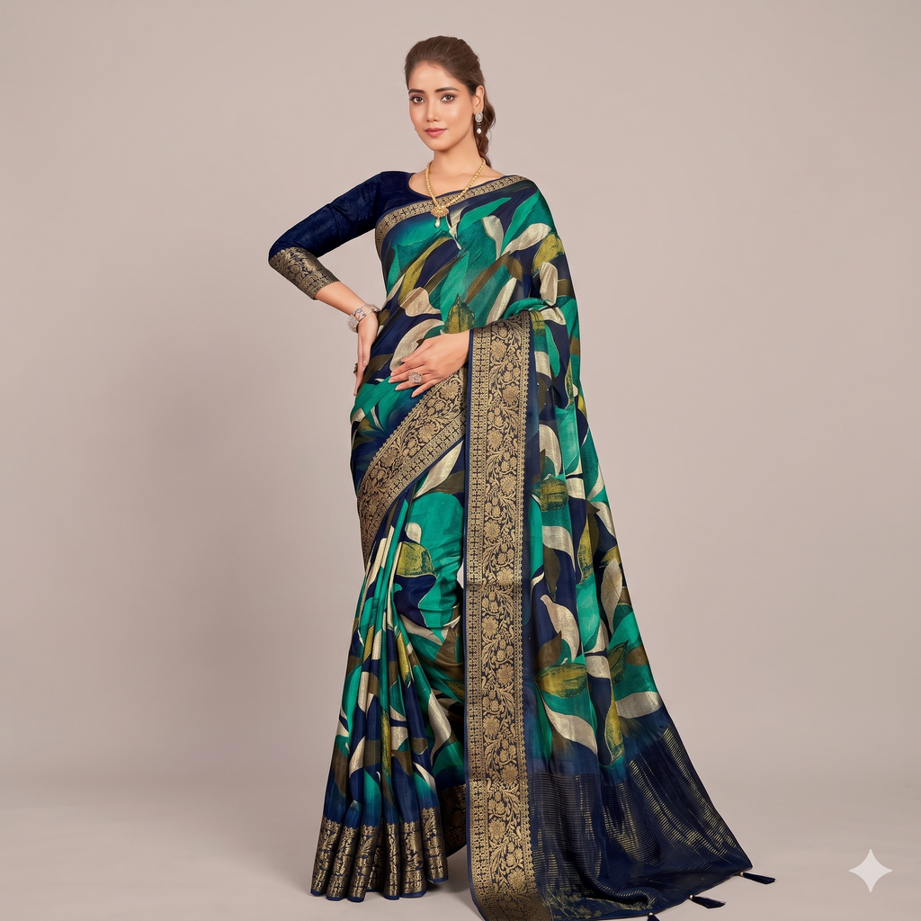 The Midnight Azure Glade Saree