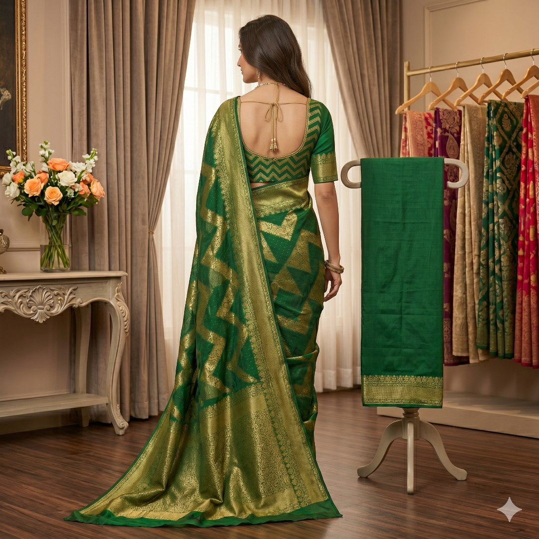 Royal Forest Meenakari Organza Saree