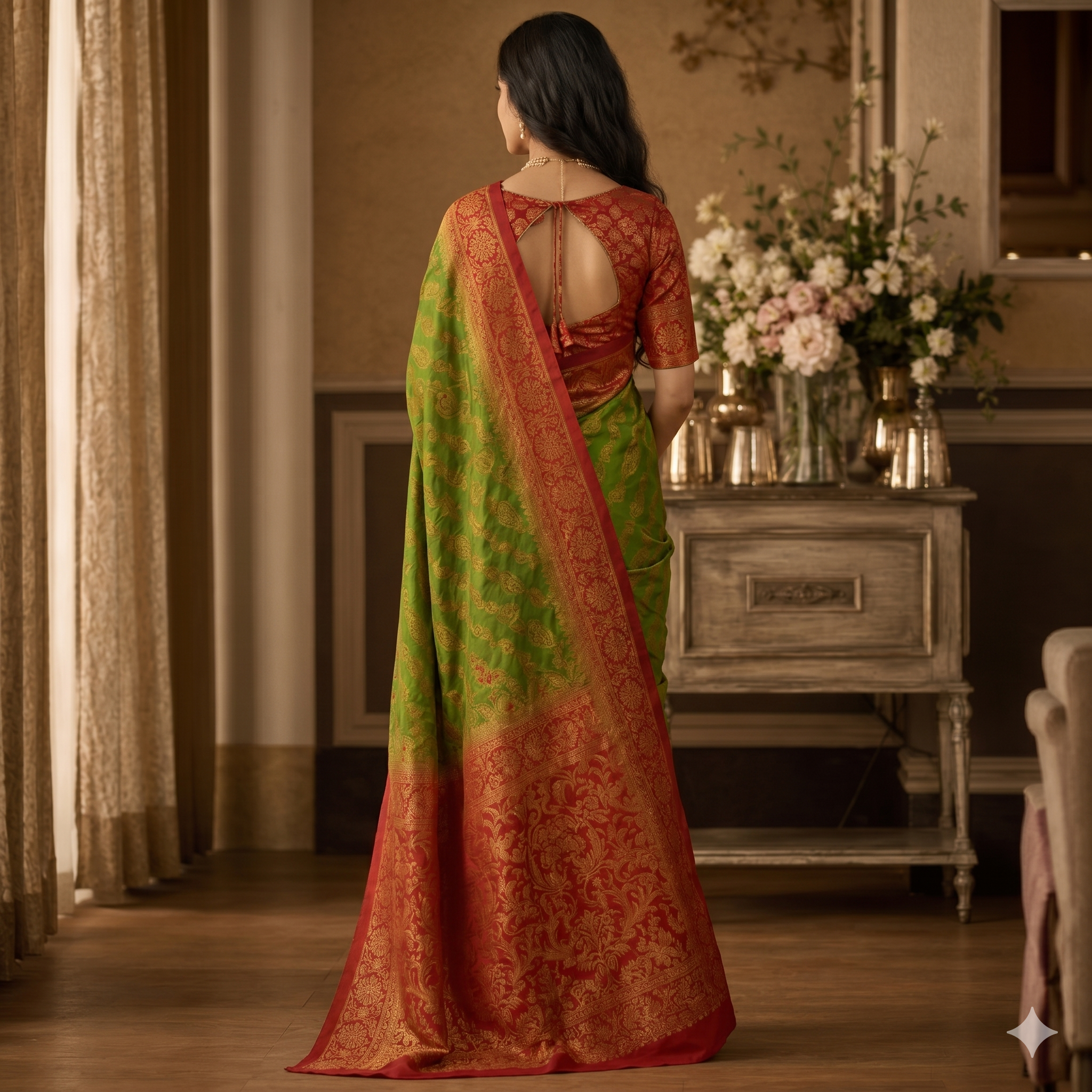 Fazar Harit Raga Cotton Silk Saree