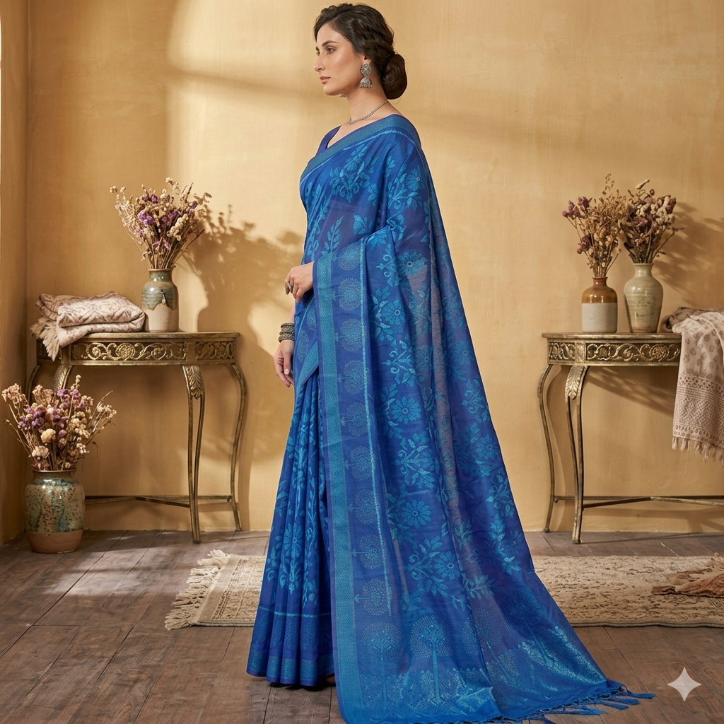 The Neelambari Azure Aranya Saree