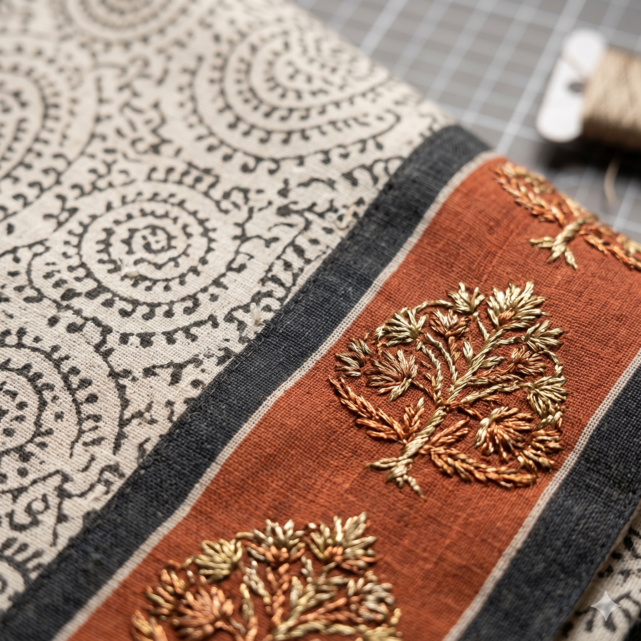 Zarqaa Ivory Paisley Unstitched Suit Set