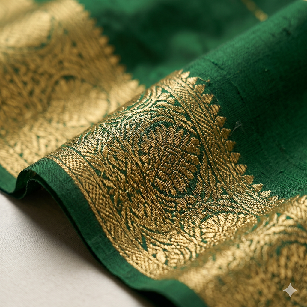 Zariya Emerald Grace Organza Saree