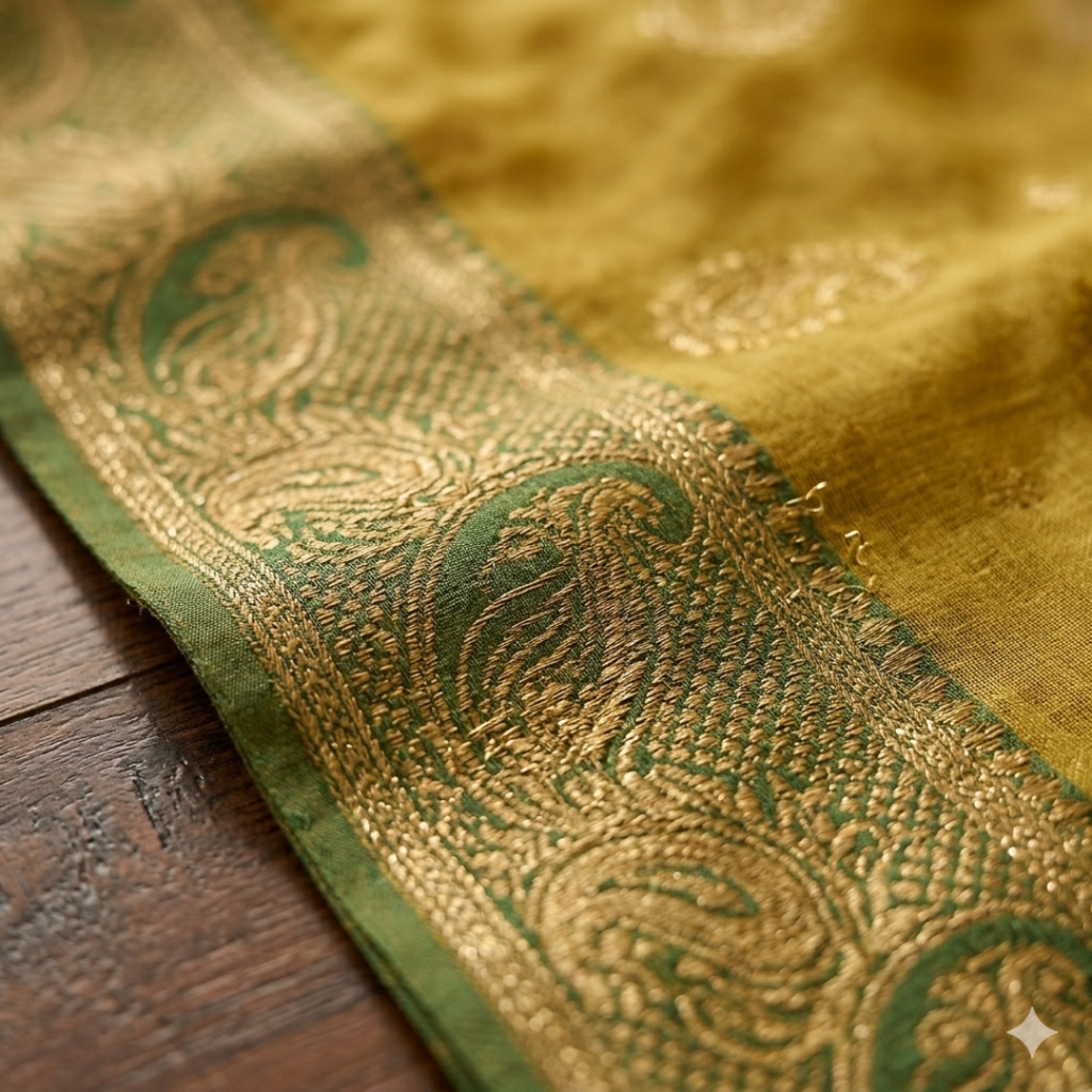 Myraang Mustard Elegance Saree
