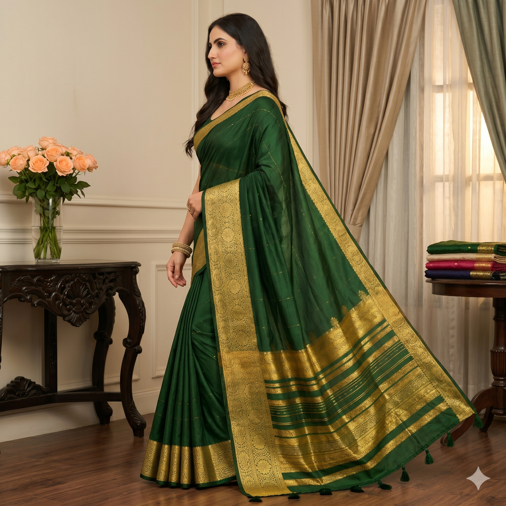 Zariya Emerald Grace Organza Saree