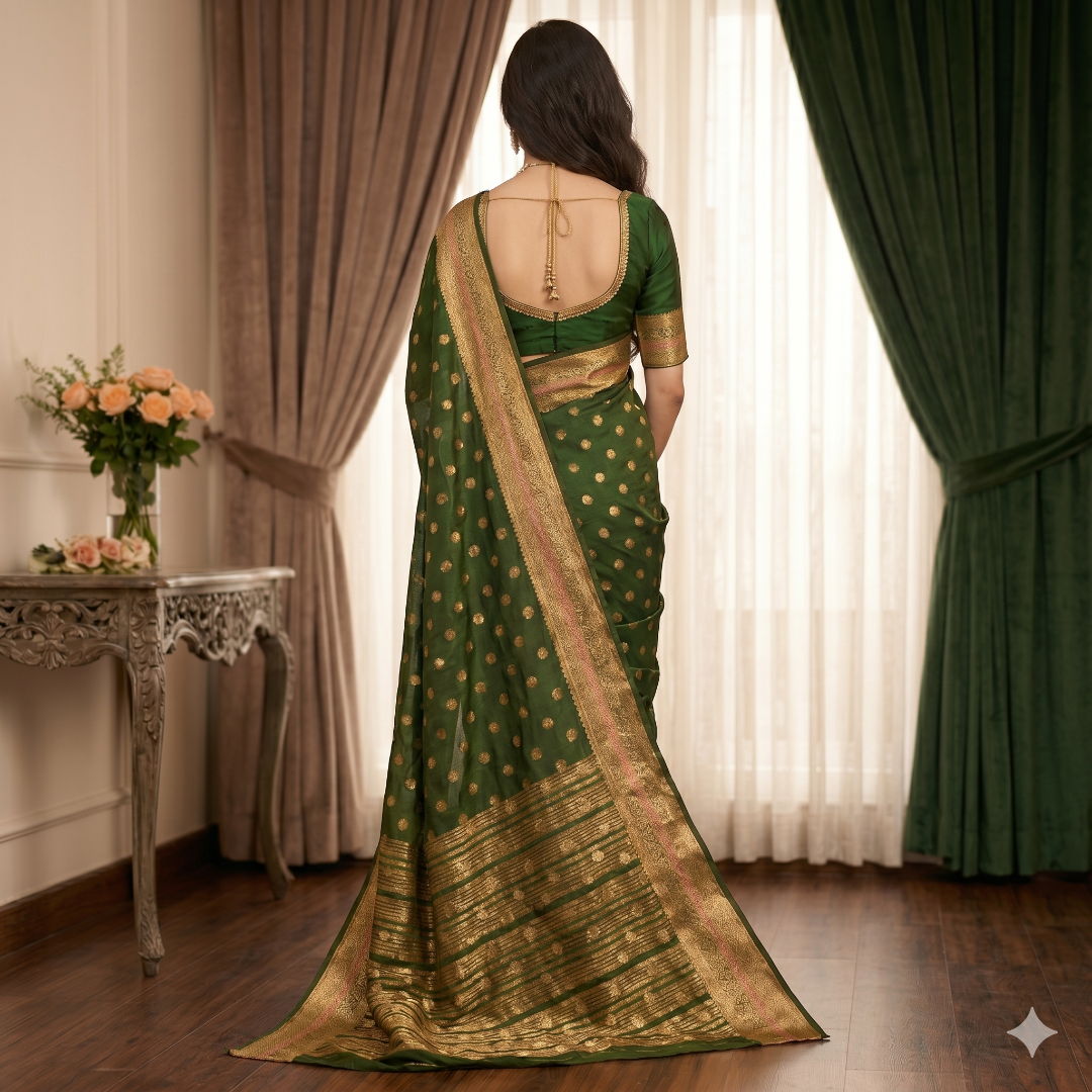 Ruhika Heritage Polka Organza Saree
