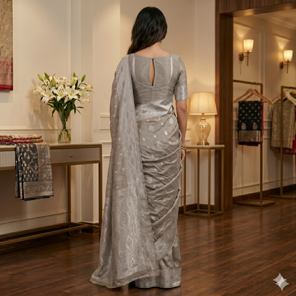 Zoya Pearl Weave Cotton Silk Saree