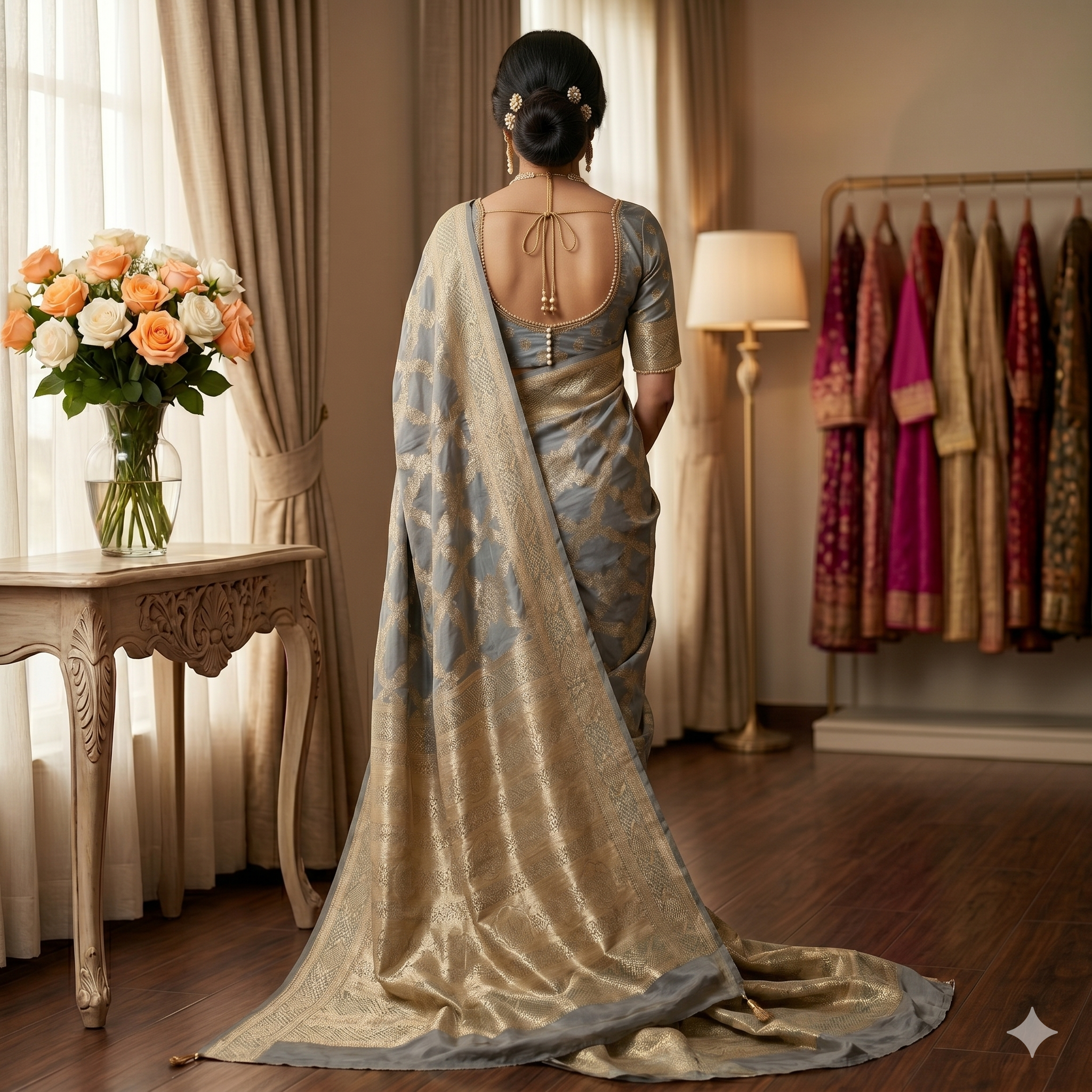 Mehrunisa Moonlit Organza Saree