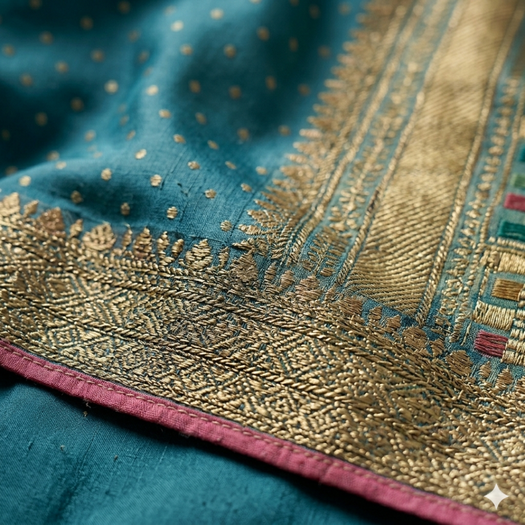 Meher Aqua Delight Maruti Silk Saree