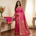 Gulabi Sitara Zari Silk Saree