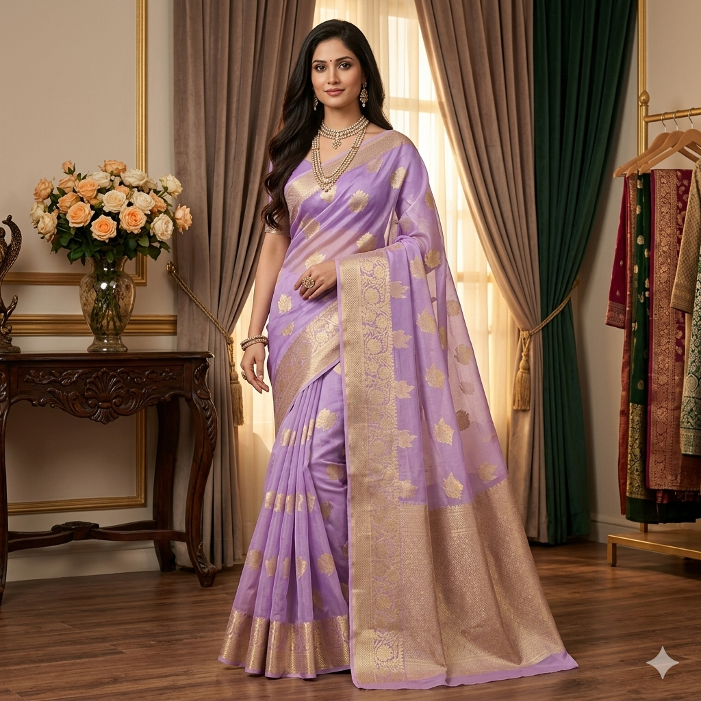Elaria Moonlight Organza Saree