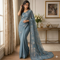 Kinjal Georgette Digital Print Swarovski Work Saree