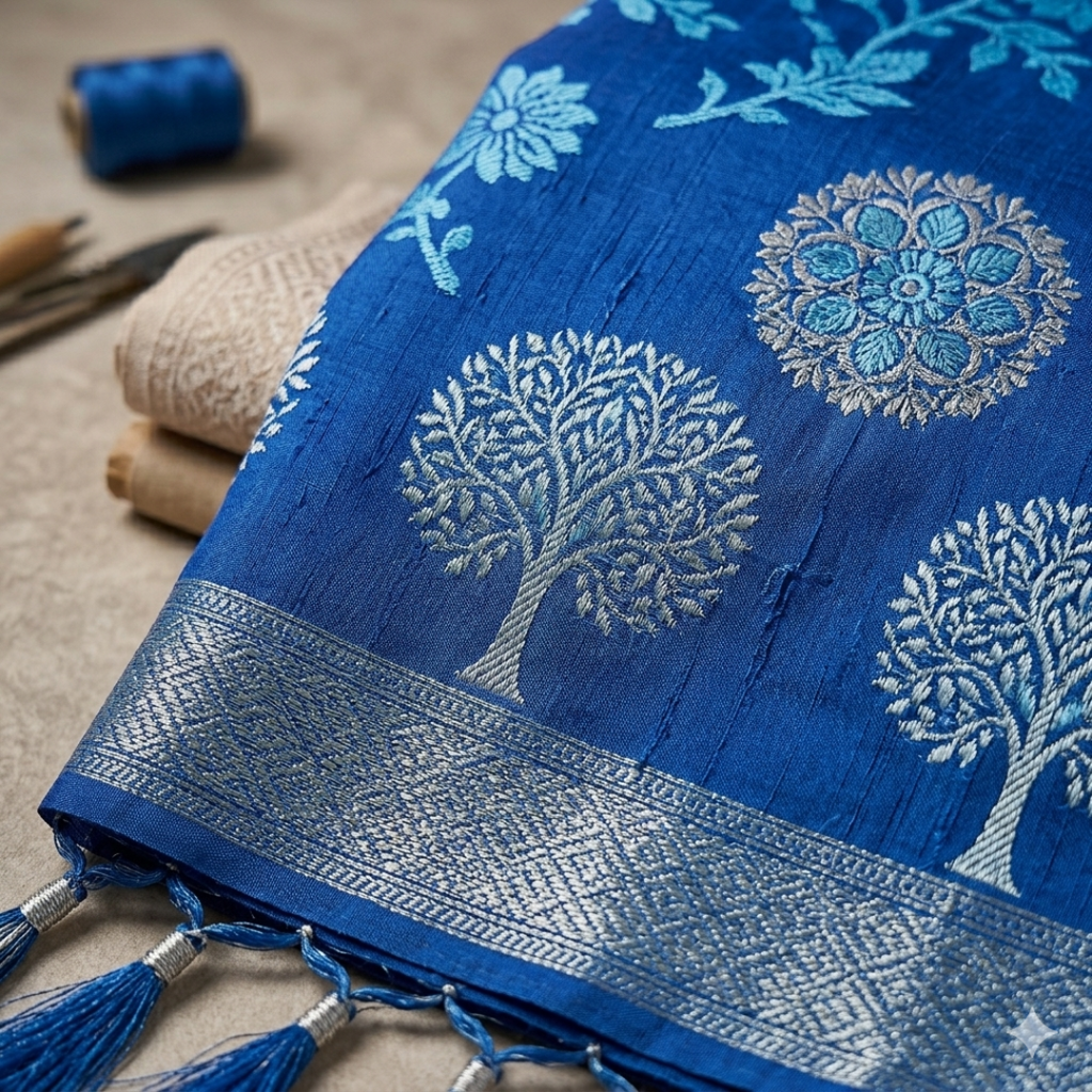 The Neelambari Azure Aranya Saree