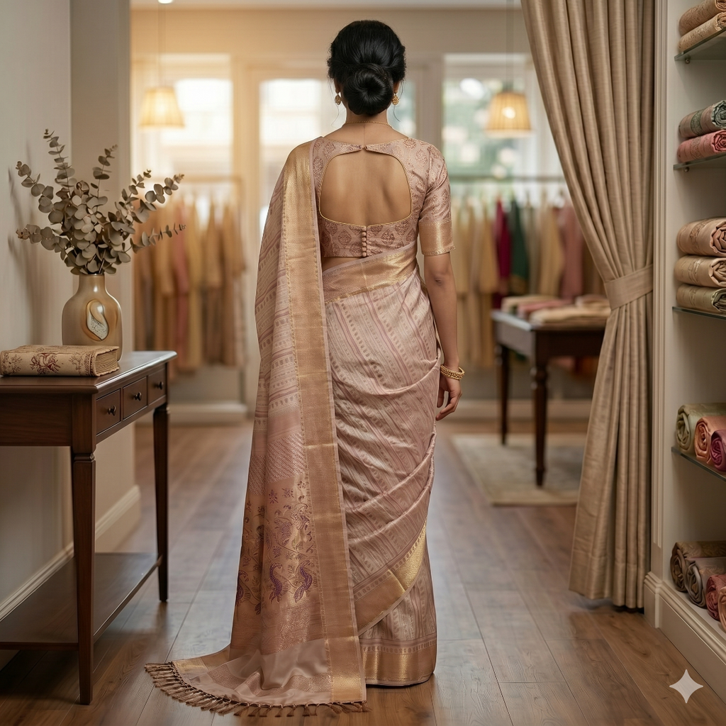 Varnika Taapsa Blush Rose Soft Silk Saree