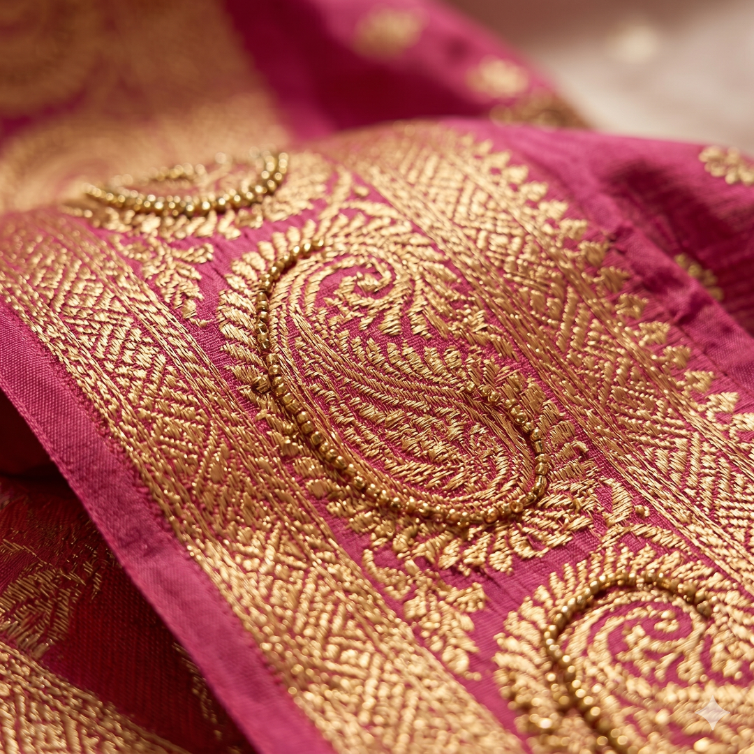 Rani Gulab Rajsi Cotton Silk Saree