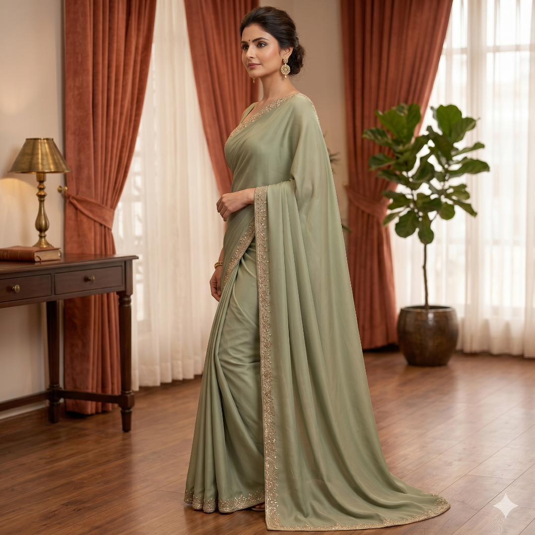 Noor Sage Grace Handwork Crepe Saree