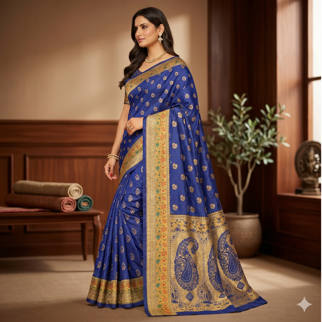 Inaaya Neelambara Organza Cotton Silk Saree