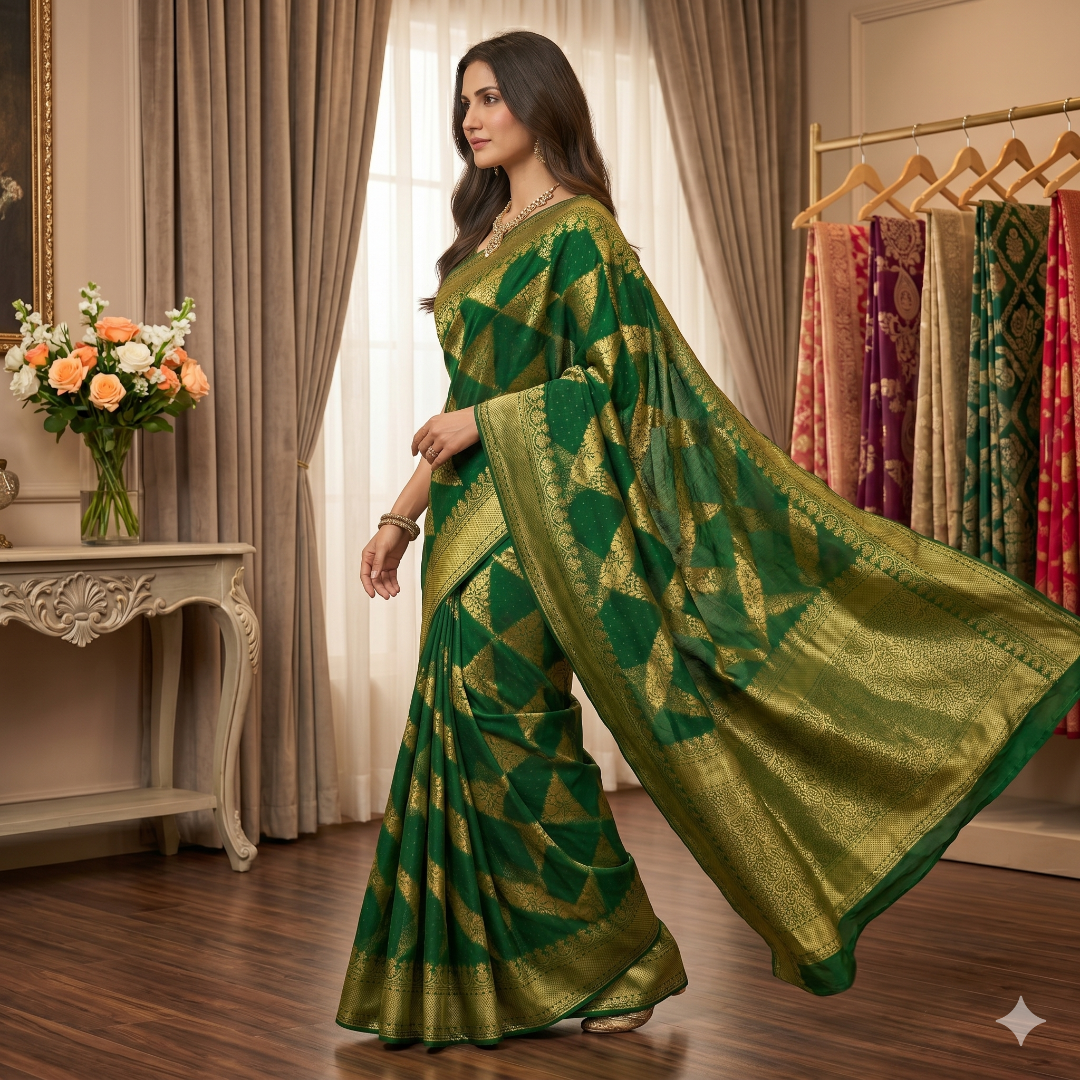 Royal Forest Meenakari Organza Saree