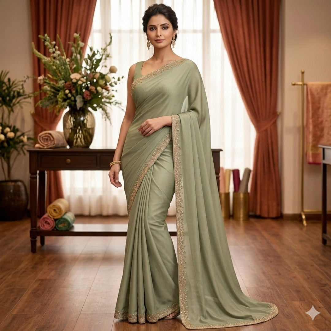 Noor Sage Grace Handwork Crepe Saree